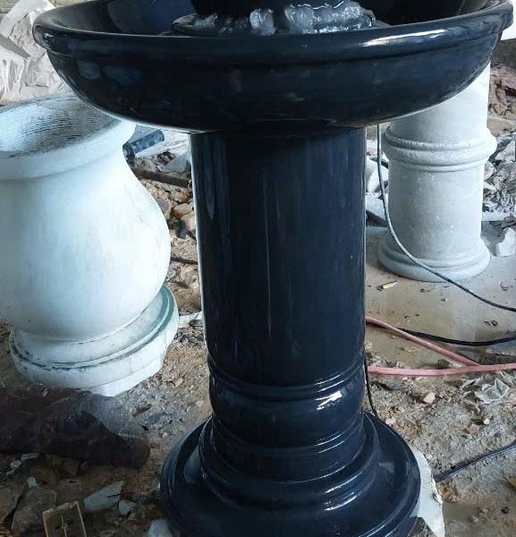 Phong thủy luân bằng đá đen tự nhiên cao 81 cm (ĐPN09)