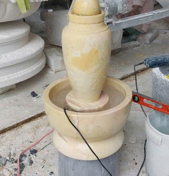 Phong thủy luân bằng đá vàng cà rốt cao 61 cm (ĐPN13)
