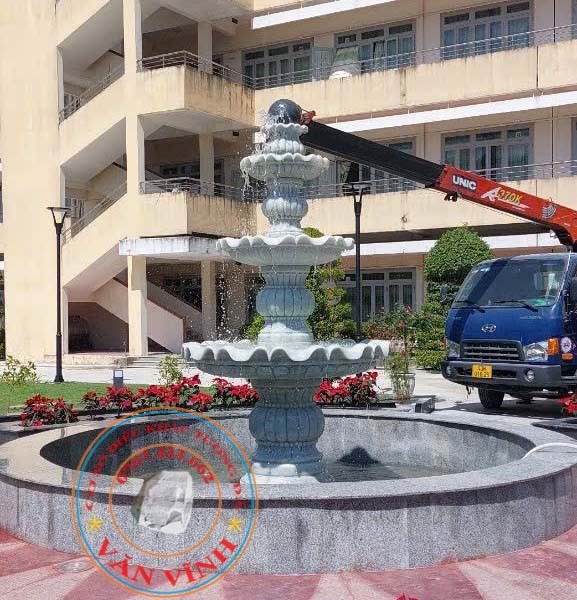Mẫu đài phun nước đá cẩm thạch tự nhiên cao 2,4 mét (ĐPN30)