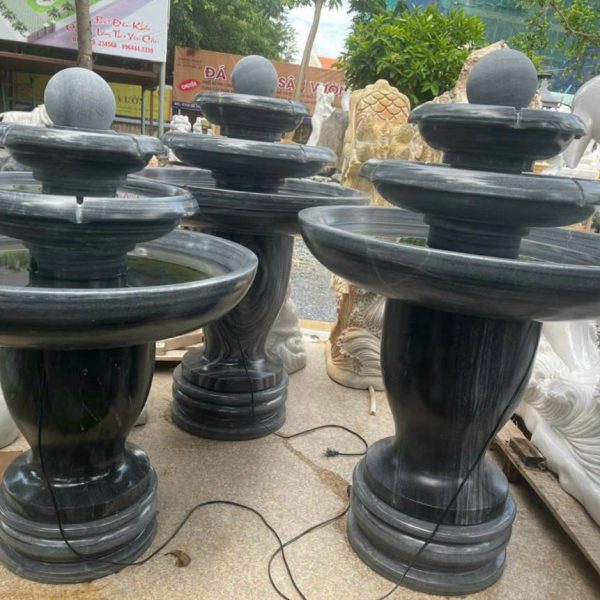 Đài phun nước đá đen tự nhiên cao 1 mét (ĐPN44)