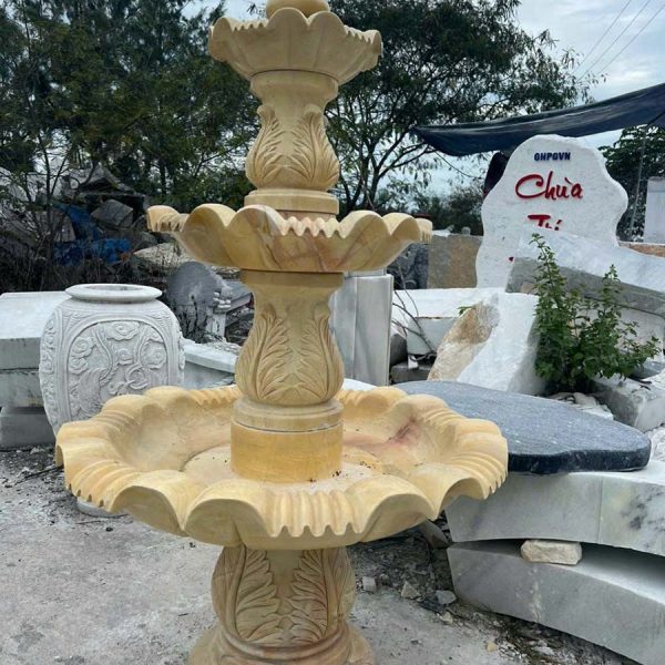 Đài phun nước đá vàng cà rốt cao 2m (ĐPN43)