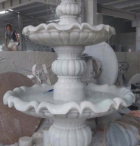 Tháp bi nước đá cẩm thạch trắng cao 2,3 mét (ĐPN31)
