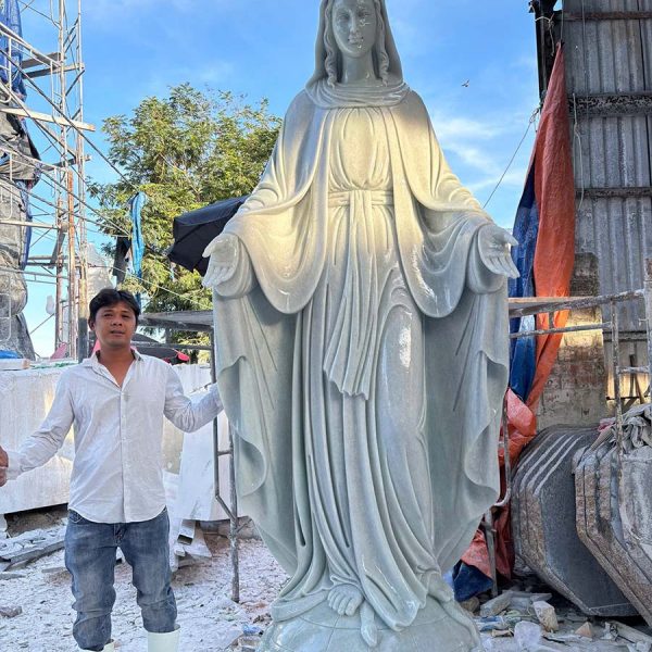 Tượng Đức Mẹ Ban Ơn cao 3 mét bằng đá nguyên khối (BƠN046)