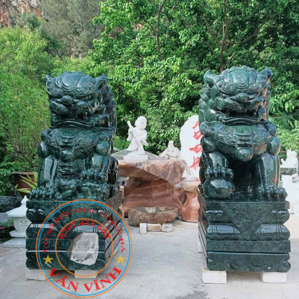 Tượng Kỳ Lân bằng đá xanh Ấn Độ cao 1 mét (KL67)